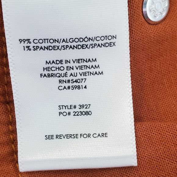 EUC CAbi Button Fly Skinny Corduroy pants sz 10 - Picture 5 of 5